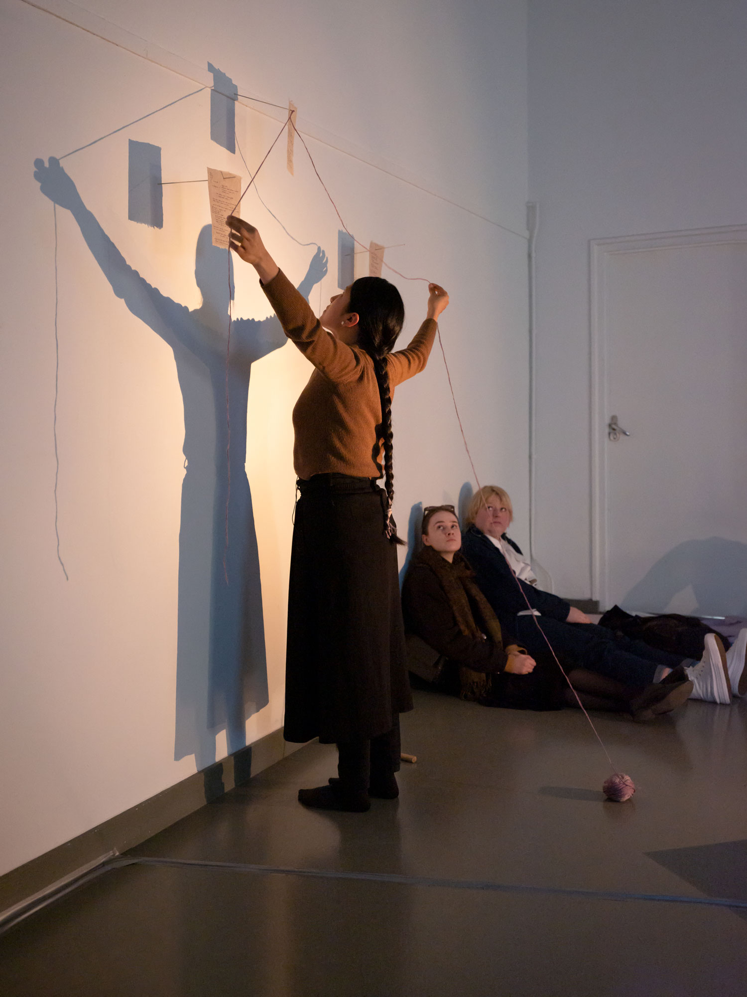You cannot step into the same river twice, performance by Arpita Akhanda, Cristina Flores Pescorán, and Rehema Chachage. Jan van Eyck Academie, Maastricht, Netherlands