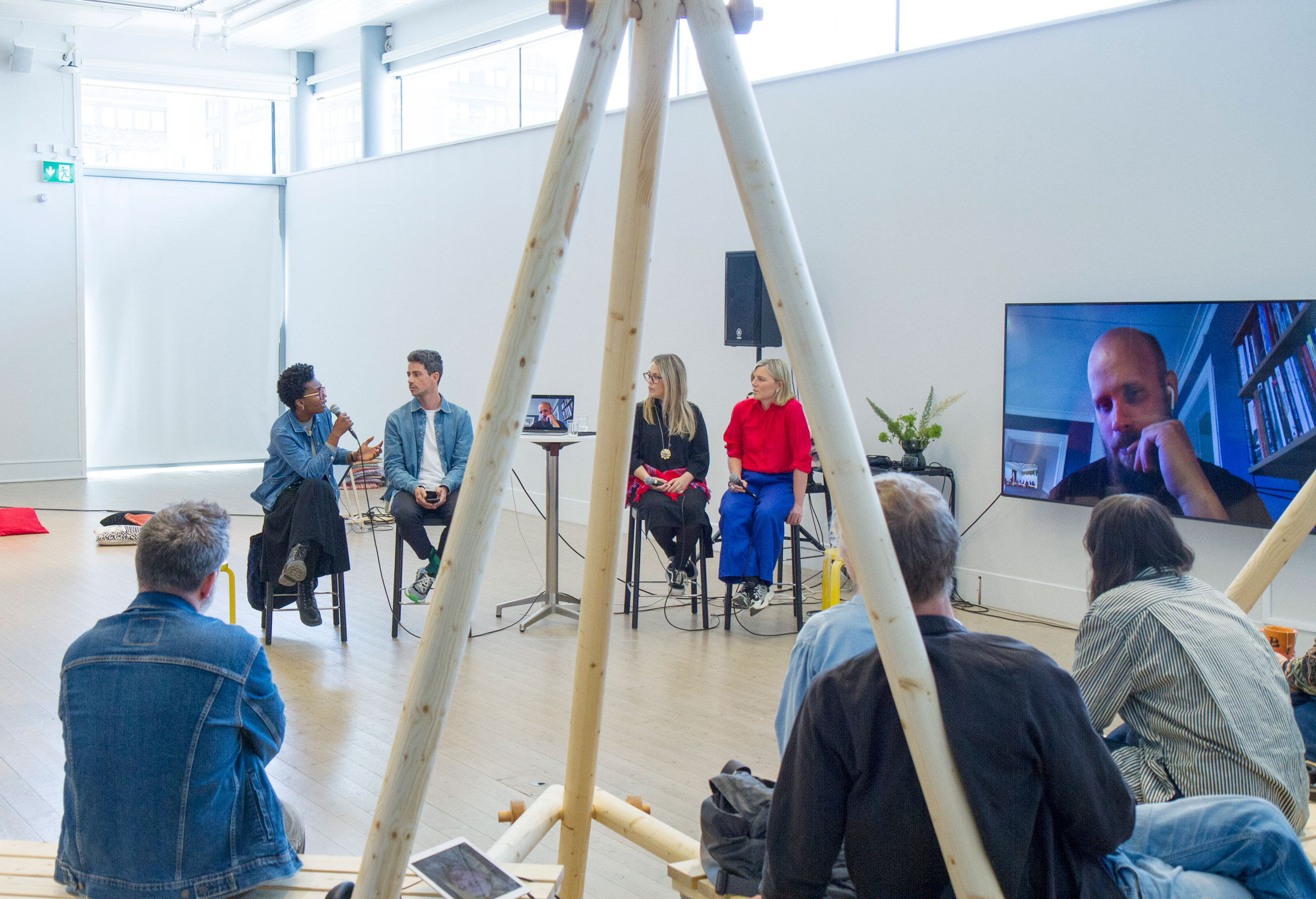 Sámi Architecture Association, public talk with Aude Christel Mgba, Bruno Alves de Almeida, Karin Wilstrand, Eveliina Sarapää, Magnus Antaris Tuolja, Luleå Konsthall, Luleå, Sweden.