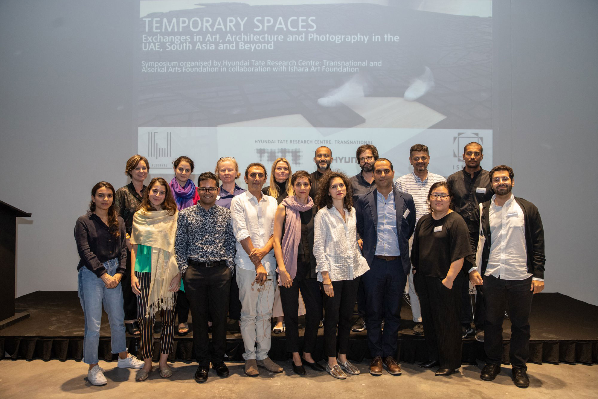 The contributors of the ‘Temporary Spaces’ symposium at the Alserkal Arts Foundation Project Space in Dubai on 1 November 2019