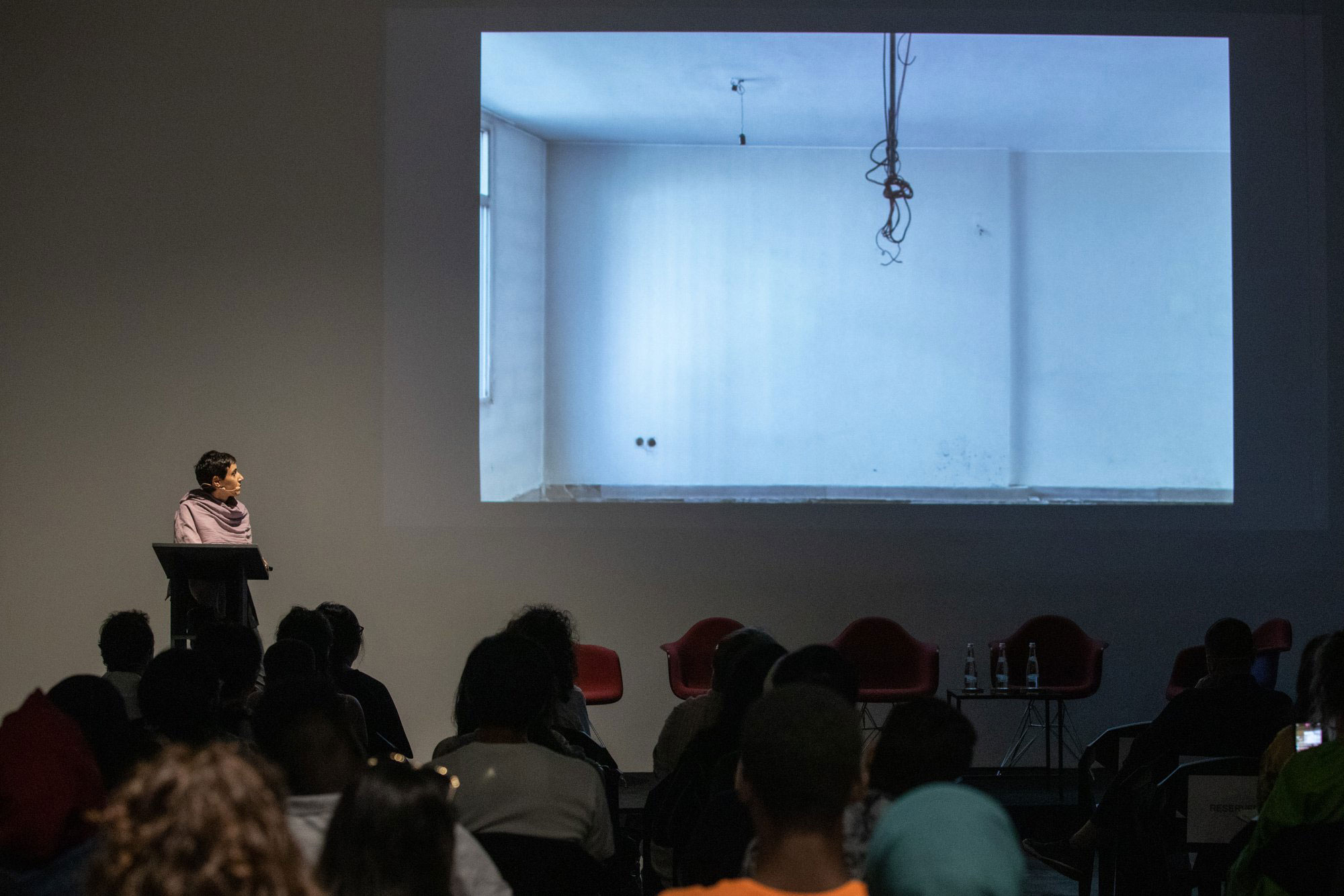 Nazgol Ansarinia presenting Tehran: the view at an altitude of 1,743 m, at Temporary Spaces, Alserkal Arts Foundation Project Space, Dubai.